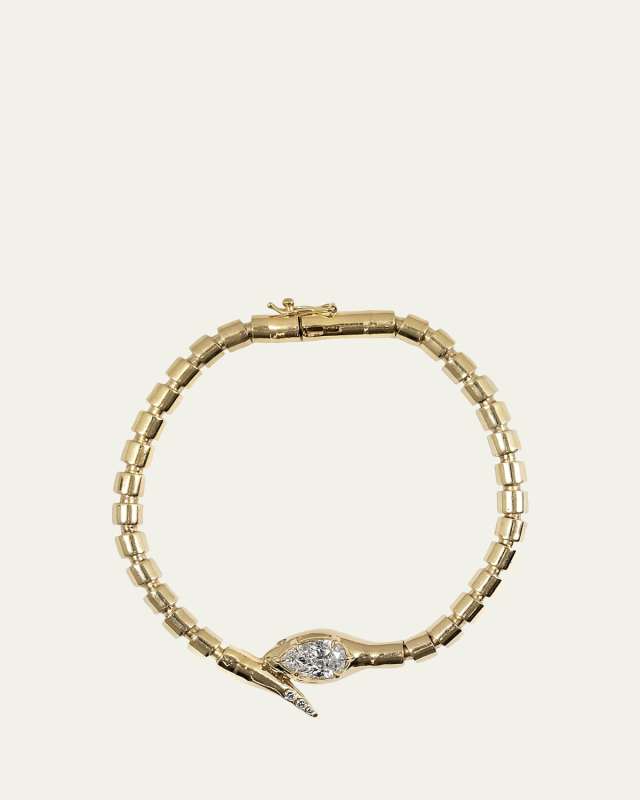 Serpent Scale Articulated Bracelet with Lab-Grown Diamond